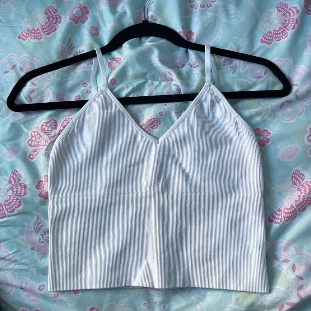 Charlotte Russe White Ribbed Camisole